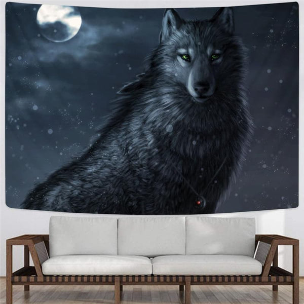 
Wolf Tapestry Animal Tapestries Anime Wall Tapestry Moon Rug Wall Decor
                