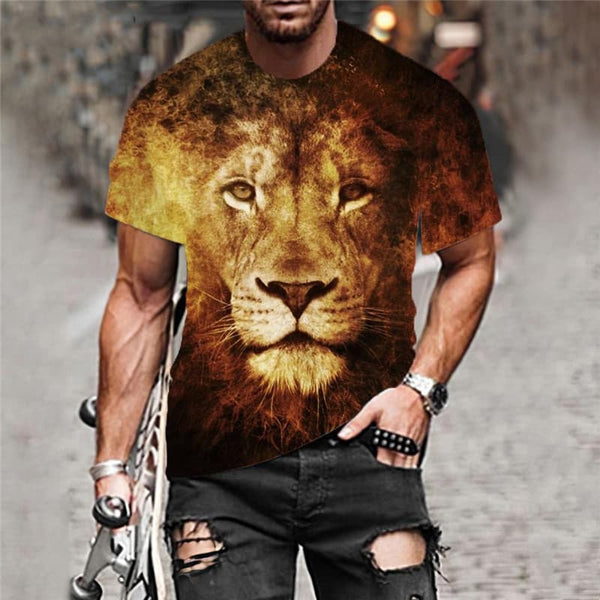 
Lion T-shirt Men Animal Tshirt Printed Flame T-shirts 3d Harajuku Funny T shirts Street Tshirts Casual
                