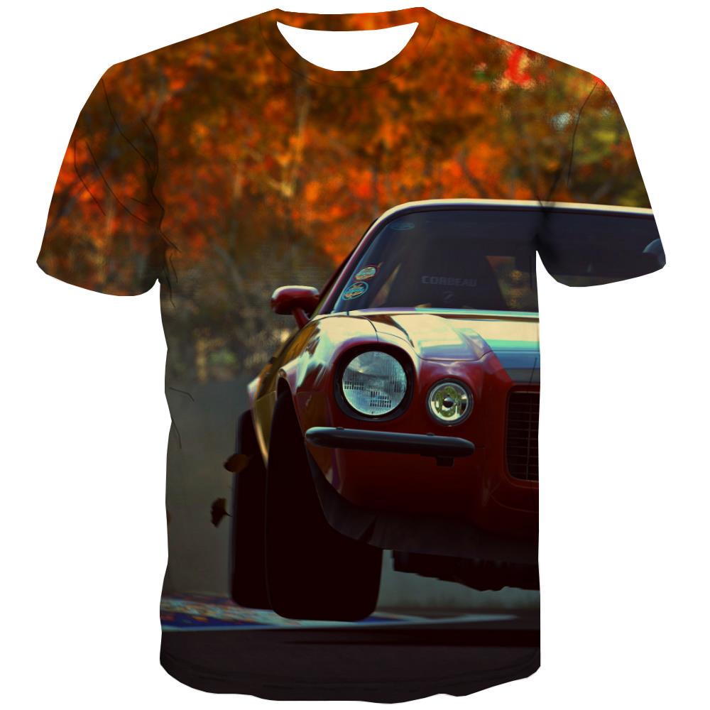 Racing Car T shirts Men Metal Tshirt Anime City Tshirt Printed Gray Tshirts Cool Retro Tshirts Casual