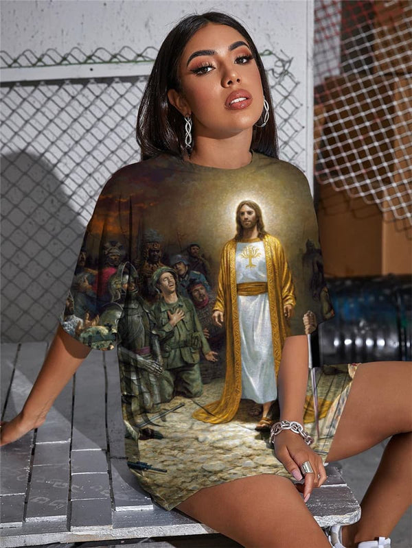 
Christian T Shirt Women Jesus T-shirts 3d Harajuku Gothic Womens Clothing Femme
                