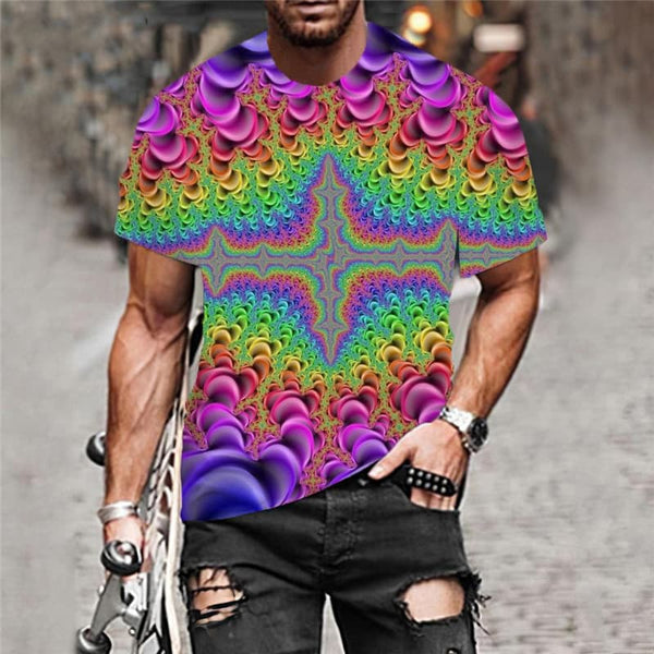 
Dizziness T-shirt Men Colorful Anime Clothes Rainbow Tshirt Printed Art Tshirts Casual
                