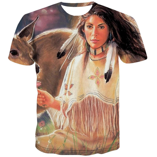 Indians T shirts Men Grassland Tshirts Novelty Sunset T-shirts 3d War Tshirts Casual