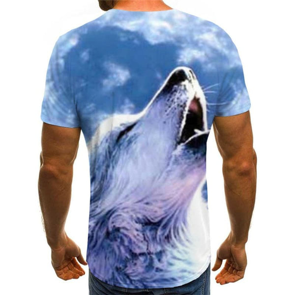 
Wolf T shirt Men Animal Shirt Print Moon Funny T shirts Galaxy T-shirts 3d
                