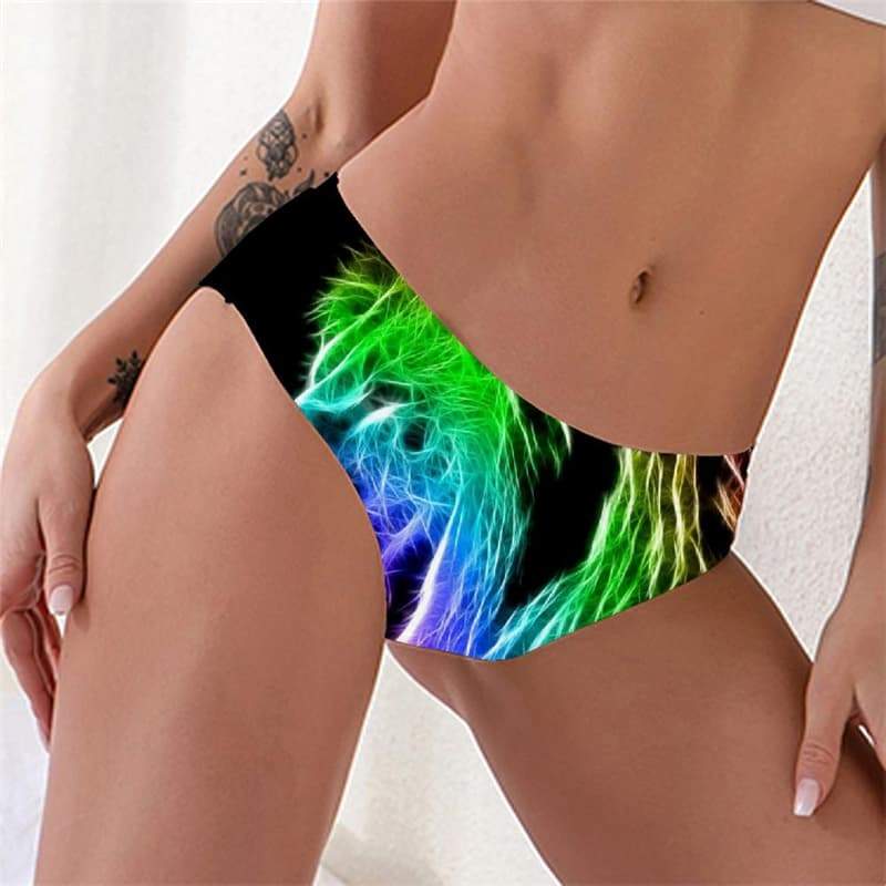 Lion Briefs Women Animal Sexy Anime Tanga Colorful Underwear Flame Lingerie Female - KYKU