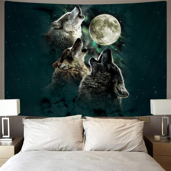 
Wolf Tapestry Animal Wall Tapestry Anime Tapestries Moon Home Tapestrys Wolf Pack Rug Wall
                