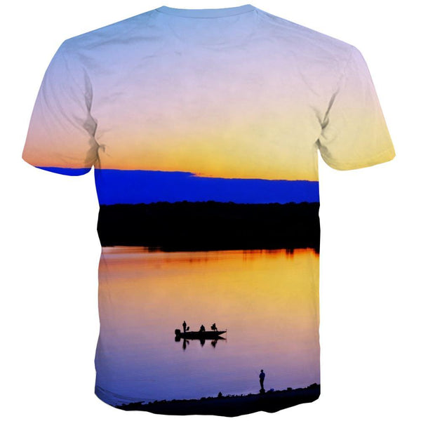 
fishing T-shirt Men fish Tshirt Anime lake Tshirt Printed Short Sleeve Hip hop - KYKU
                