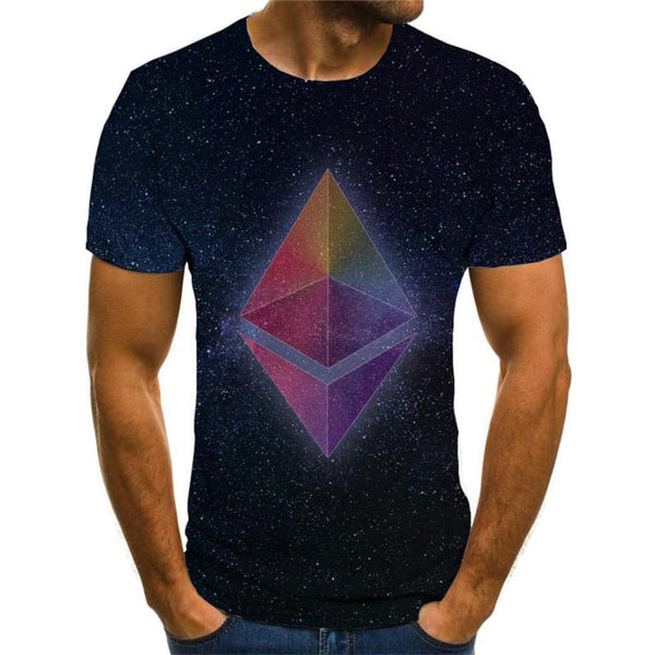 
Ethereum T shirt Men Retro T-shirts 3d Art Tshirt Printed Galaxy Shirt Print
                