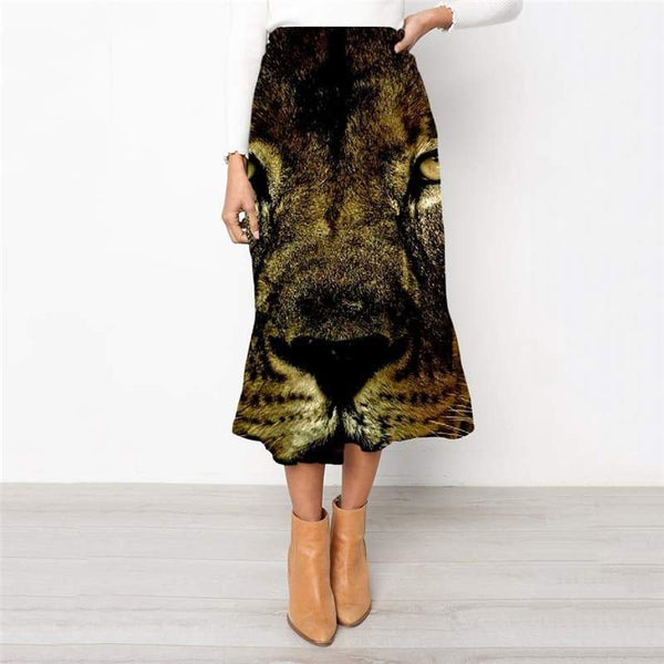 Lion Skirts Women Animal Skirt Ladies Anime High waist skirts Ferocious School skirt Harajuku Rock Frauen - KYKU