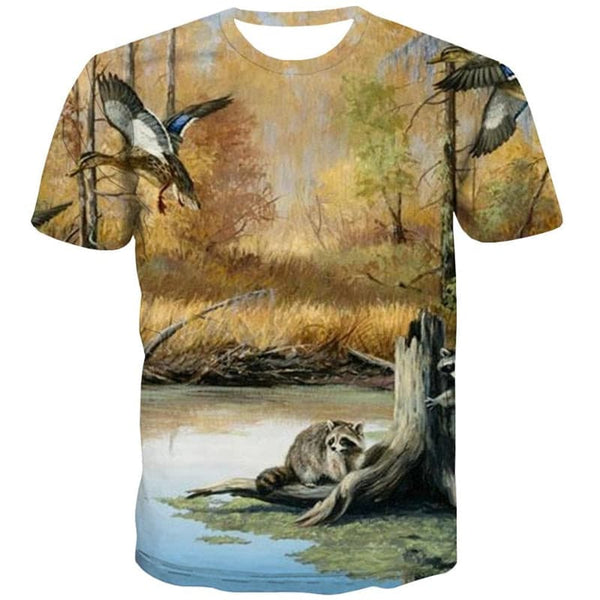 
Animal T-shirt Men Landscape T-shirts 3d Tree Shirt Print Harajuku Tshirts Casual
                