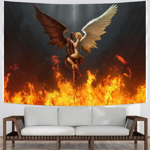 
Flame Tapestry Couple Rug Wall Novel Tenture Mandala Decor Mandala Witchcraft
                