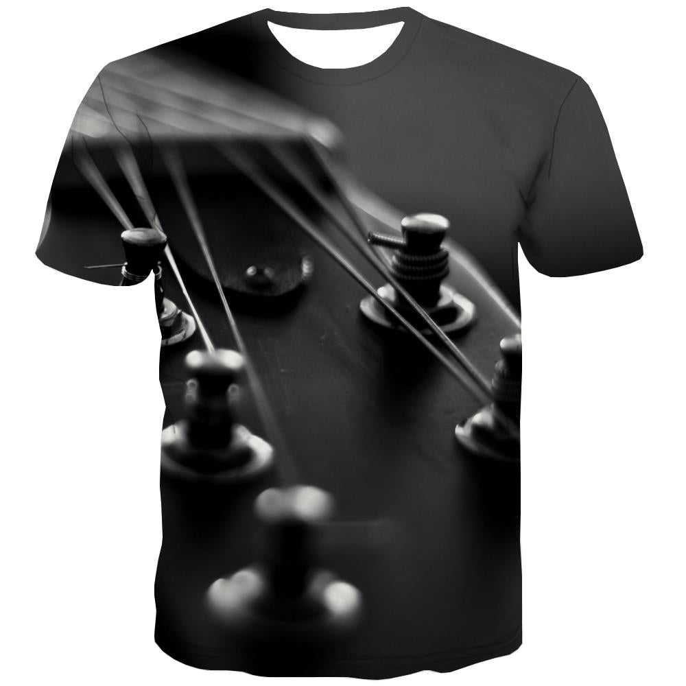 Guitar T shirts Men Music T-shirts 3d Wooden Tshirt Anime Metal Tshirts Cool