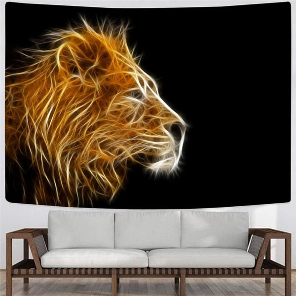 
Lion Tapestry Animal Wall Tapestry Anime Rug Wall Harajuku Tenture Mandala Flame Tapestries
                