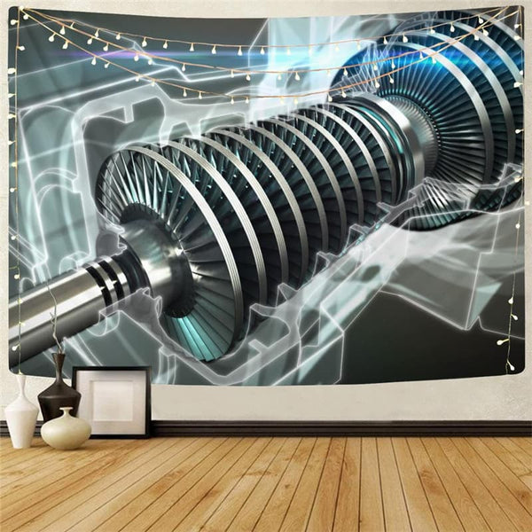 Metal Tapiz Engine Wall Tapestry Gear Tapestries Motorcycle Tenture Mandala