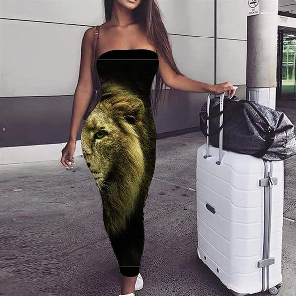 Lion Dress Women Animal Vestido Sexy Anime 3d Print Harajuku Ladies Dresses Hilarious Party - KYKU