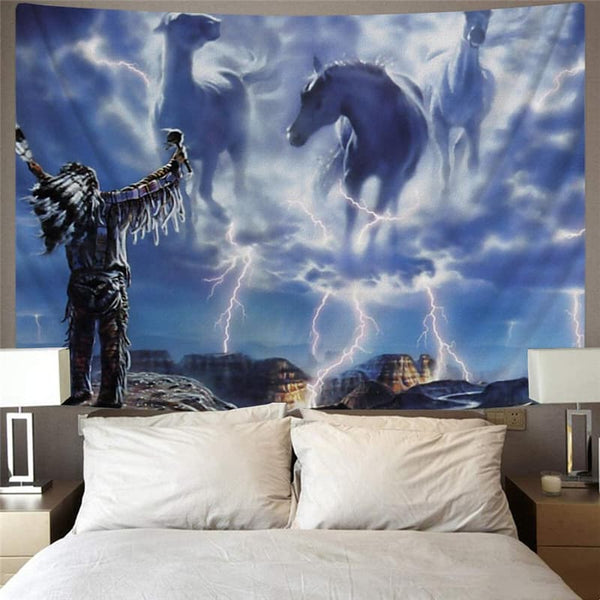 
Indios Tapiz Horse Wall Tapestry Lightning Tenture Mandala War Tapestries
                
