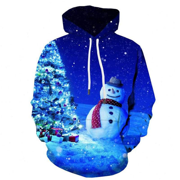 Christmas Sweatshirts men Snowman Hoodie Print Christmas Tree Hoody Anime Galaxy Sweatshirt Printed - KYKU