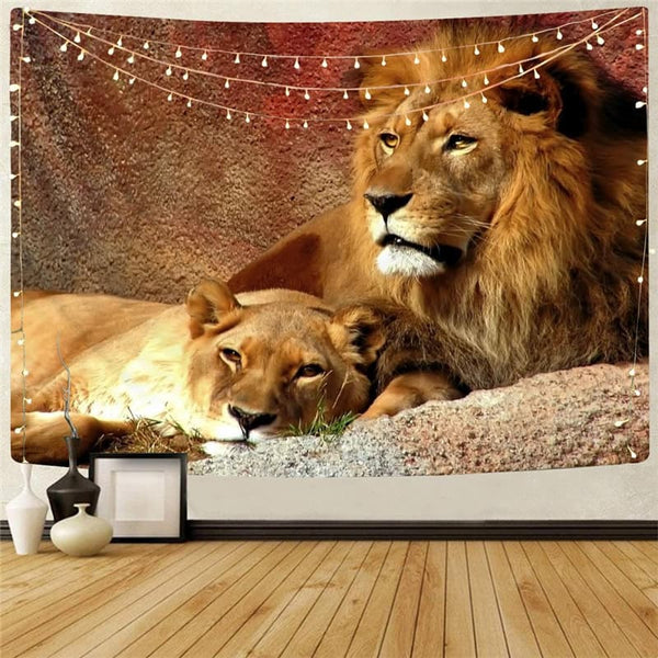 Lion Tapestry Animal Rug Wall Anime Home Tapestrys Lovely Wall Tapestry Family Tenture Mandala