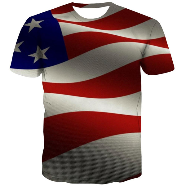 USA T-shirt Men Flag T-shirts 3d Statue Tshirt Anime Country T shirts Funny