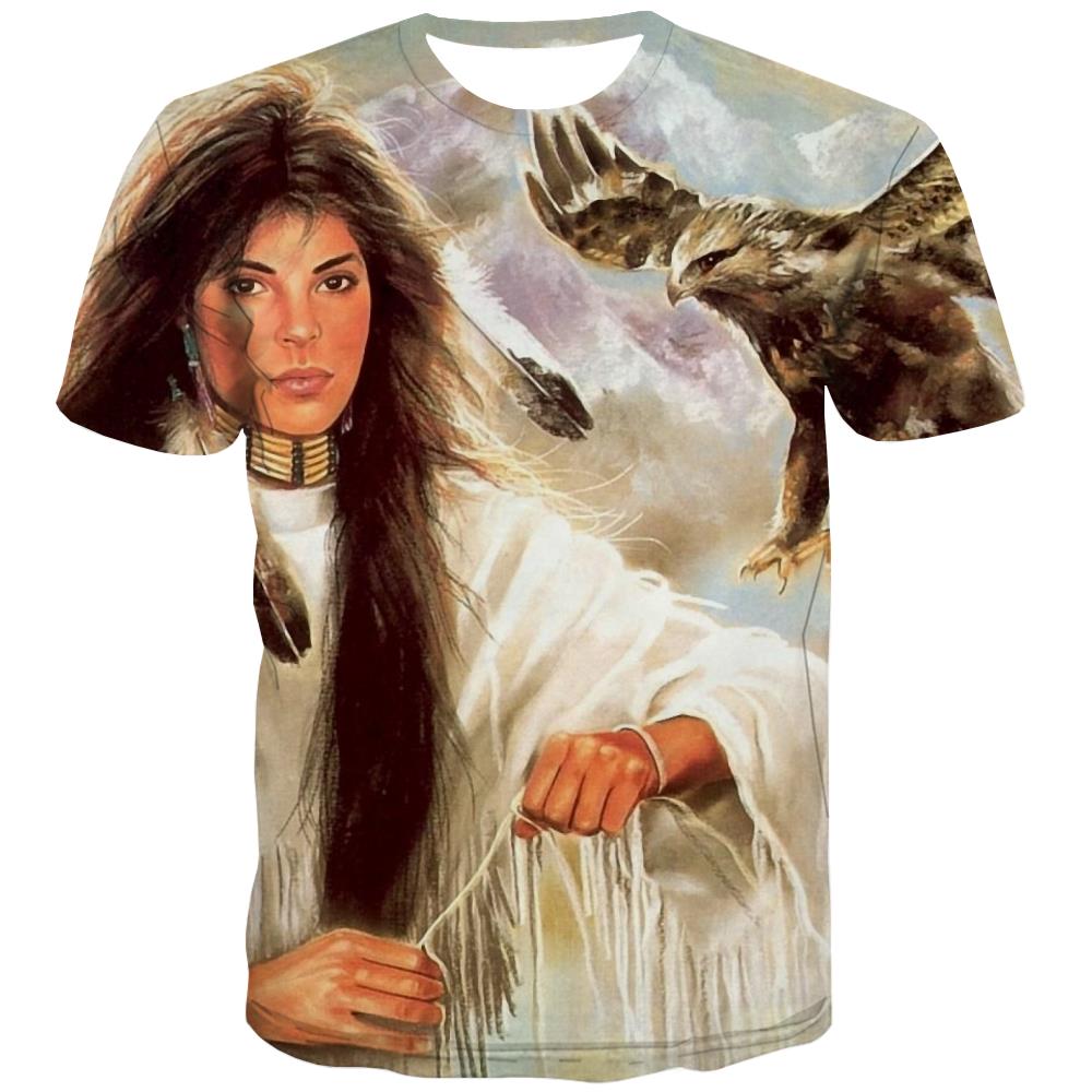 Indians T-shirt Men Grassland T shirts Funny Sunset Tshirt Anime War Tshirts Novelty