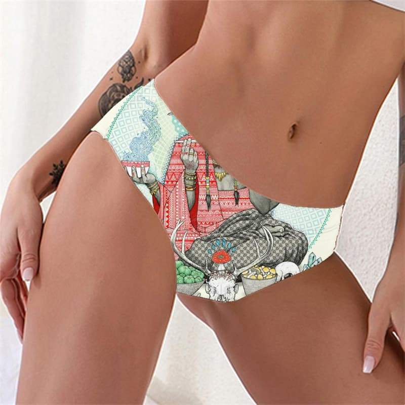 Indios Panties Women Skull Knickers Food Lingerie Female Animal Tanga - KYKU