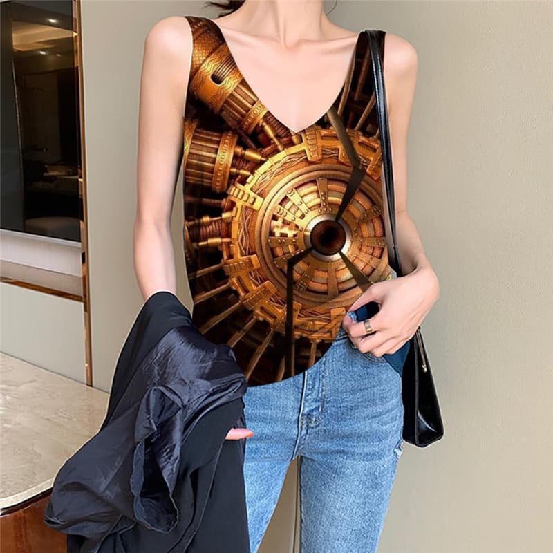 Metal Tank-Top women Engine Tank Tops Casual Gear Vest Printed Punk Rock Sleeveless 3d