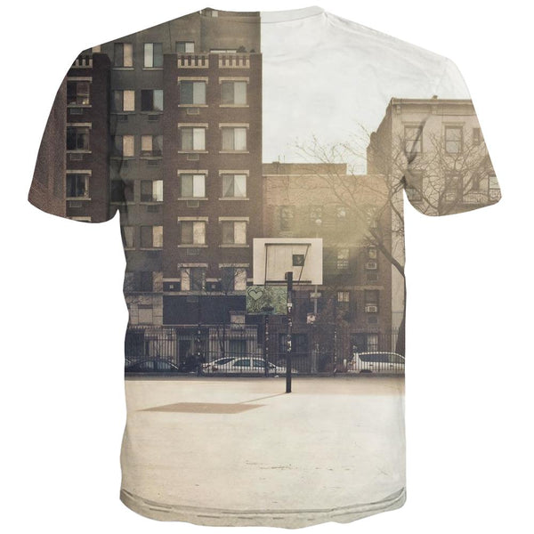 
Basketball T-shirt Men Night View Tshirts Cool Galaxy T-shirts Graphic City Tshirts Novelty
                