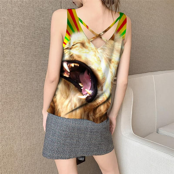 
Lion Tank Top Women Animal Sleeveless 3d Anime Anime Clothes Abstract Funny Top Hilarious Vest Print
                