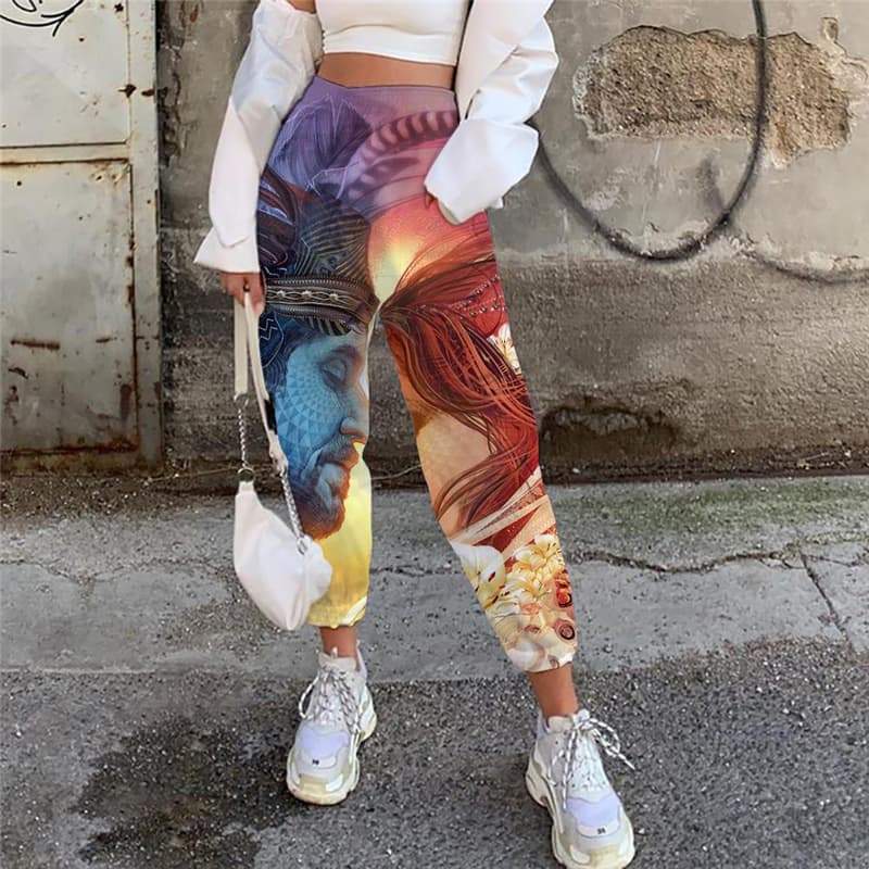 Indios Trousers Women Lovely Jogger Pants Women Sweatpants Elastic Funny - KYKU