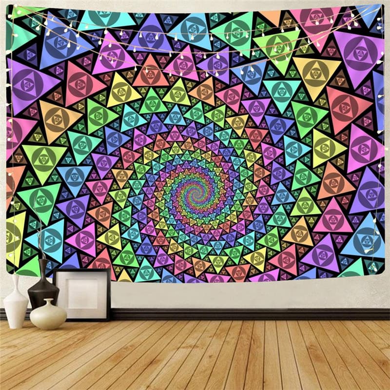 Geometric Tapiz Psychedelic Rug Wall Vortex Home Tapestrys Triangle Tapestries