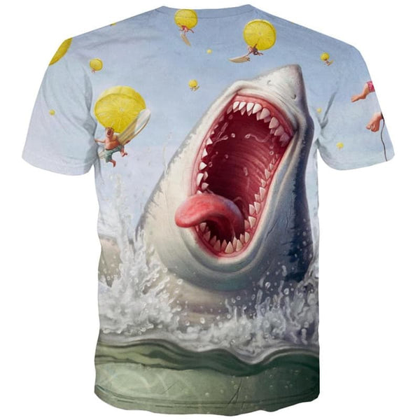
Shark T-shirt Men Ocean Funny T shirts Animal Tshirt Printed Funny Shirt Print
                