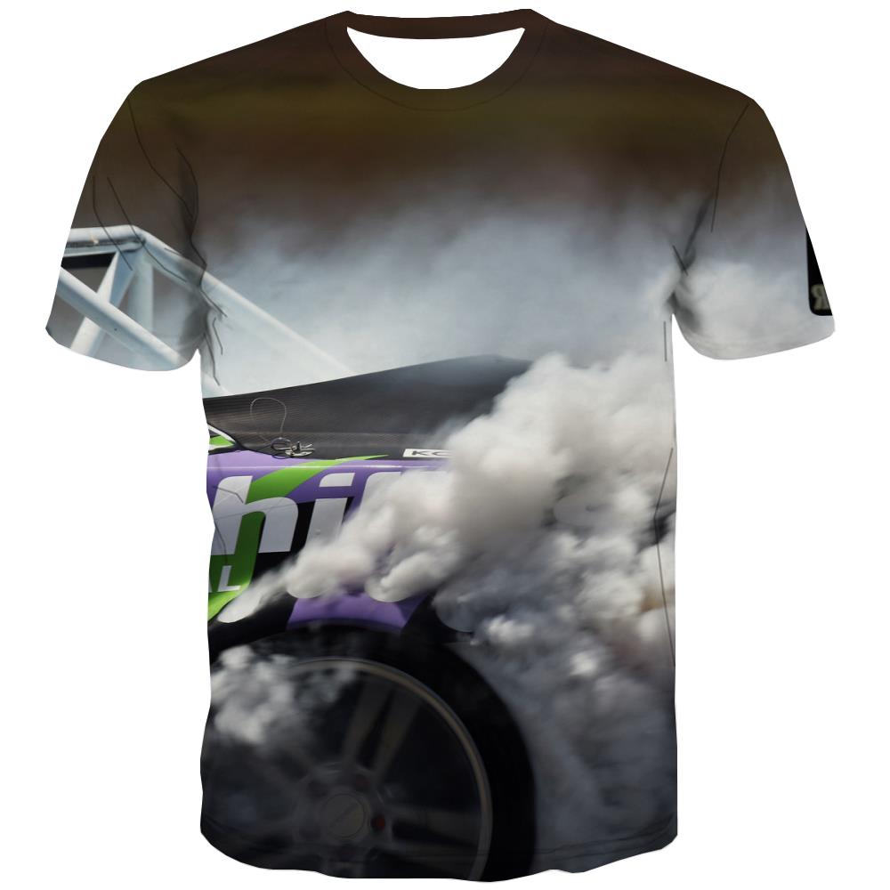 Racing Car T-shirt Men Metal Tshirt Printed City Tshirt Anime Gray Tshirts Novelty Retro T-shirts Graphic