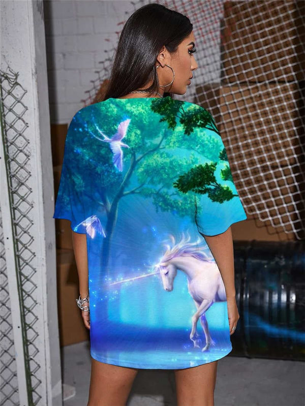 
Unicorn T Shirt Women Bird Funny T shirts Forest Tshirt Printed Animal Gothic
                