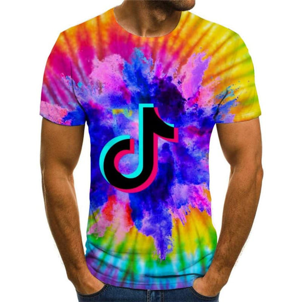 
Douyin T-shirt Men Dizziness Anime Clothes Music Tshirt Printed Colorful Funny T shirts
                