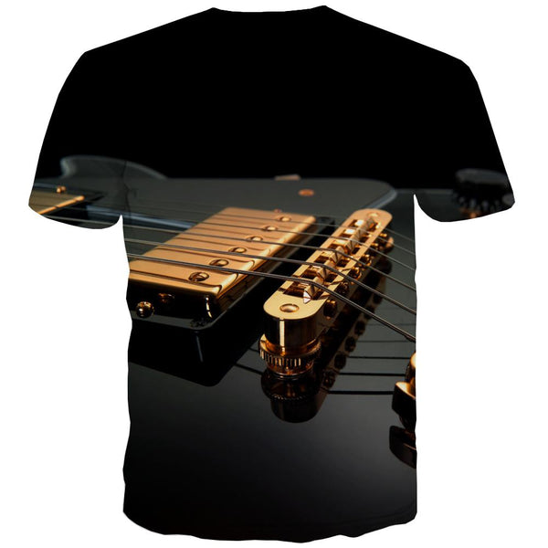 
Guitar T-shirt Men Music Shirt Print Wooden T-shirts Graphic Metal Tshirts Casual
                