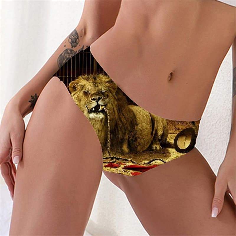 Lion Briefs Women Animal Tanga Anime Seamless Hip Hop Pantys Rock Lingerie Female - KYKU