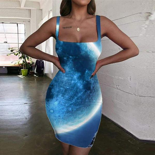 Wolf Dresses Women Animal Vestido Sexy Anime Bodycon Dress Cloud 3d Print - KYKU