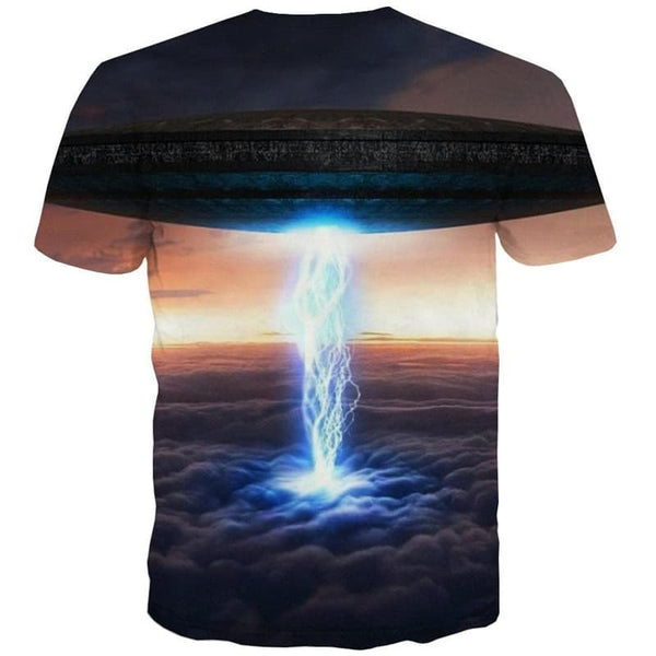 
Ufo T-shirt Men Lightning Shirt Print Landscape Anime Clothes Space Tshirt Printed
                