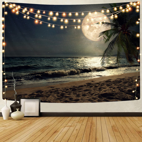 
moon Tapiz beach Wall Tapestry coconut tree Tapestries ocean Tenture Mandala Waves Rug Wall Starry sky Home Tapestrys Light undefined
                