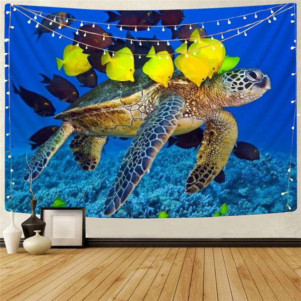 Fish Tapestry Animal Wall Tapestry Tracksuits Tapestries Ocean Tenture Mandala Turtle Rug Wall