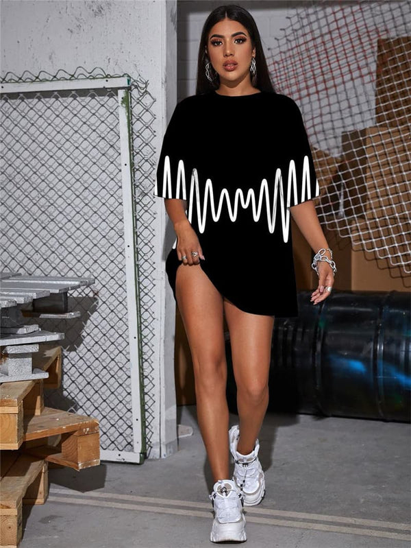 Line T-shirt Women Music Tshirt Printed Retro Funny T shirts Party Punk Rock