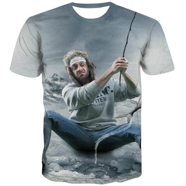 fishing T-shirt Men fish Shirt Print Short Sleeve Hip hop S-5XL Style Rock
