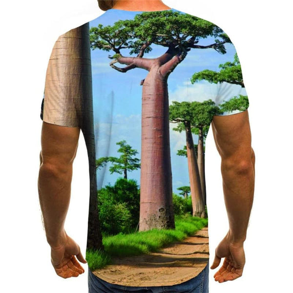 
Landscape T shirt Men Tree Anime Clothes Blue Sky Tshirts Casual Harajuku Shirt Print
                