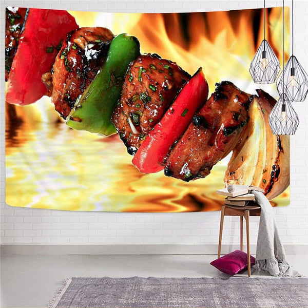 
Flame Tapiz Food Wall Tapestry Novel Tenture Mandala Wall Hanging Boho decor
                