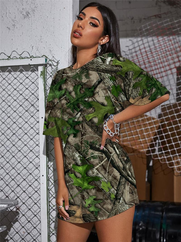 
Camouflage T Shirt Women Abstract Gothic Psychedelic Tshirt Printed Harajuku Summer
                