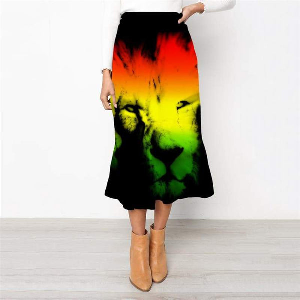 
Lion Skirts Women Animal Skirt Ladies Anime Rock Frauen Harajuku High waist skirts Colorful School skirt - KYKU
                