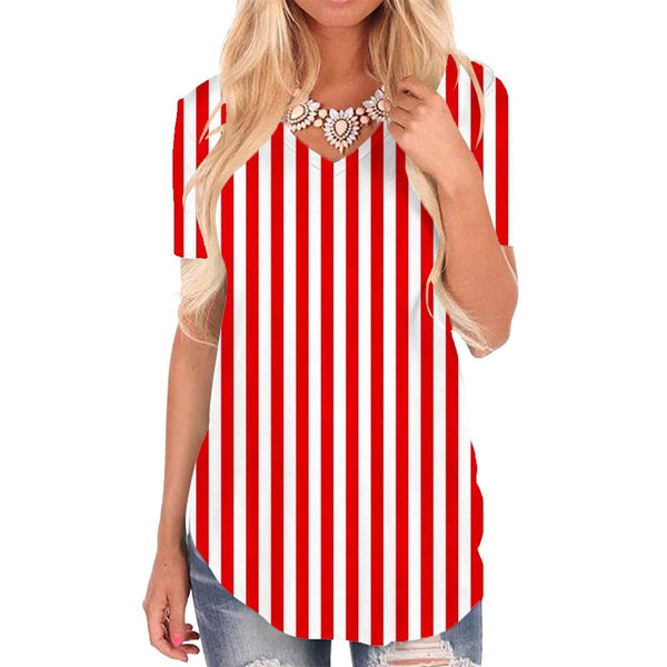Stripe T-shirt women Abstract Shirt Print Harajuku T-shirts 3d Womens Clothing