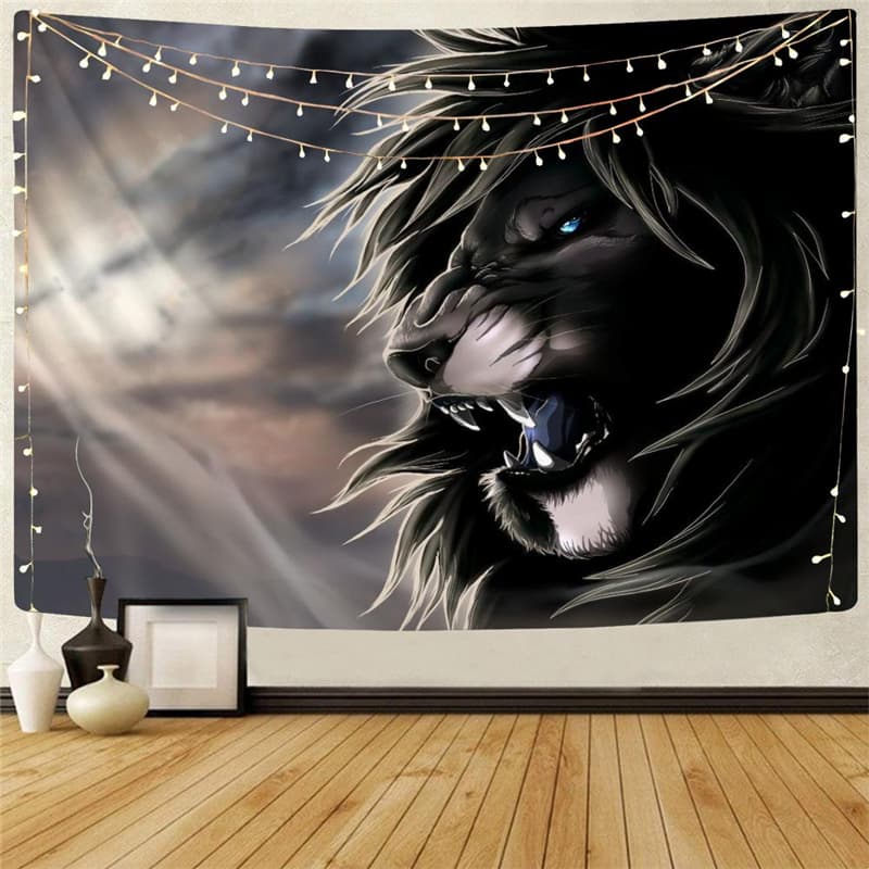 Lion Tapestry Animal Tenture Mandala Anime Tapestries Street Rug Wall Harajuku Home Tapestrys