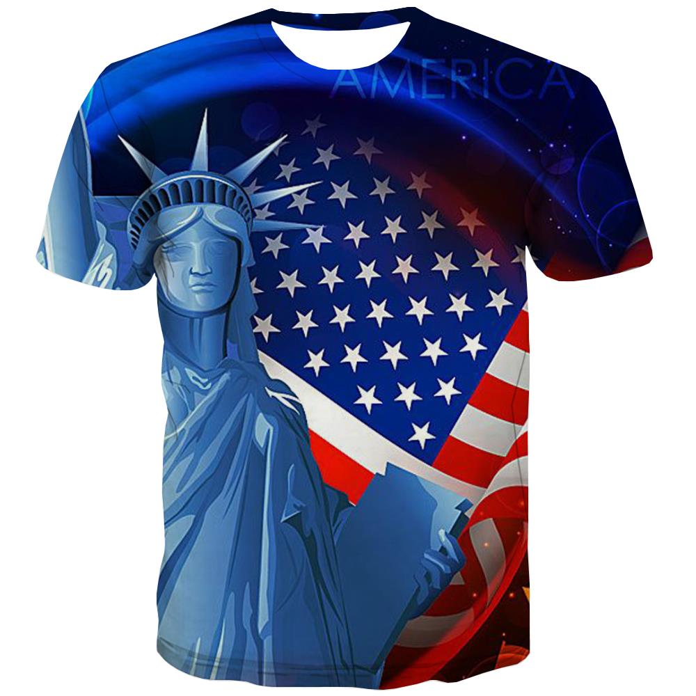 USA T-shirt Men Flag Tshirts Novelty Statue T-shirts Graphic Country T-shirts 3d