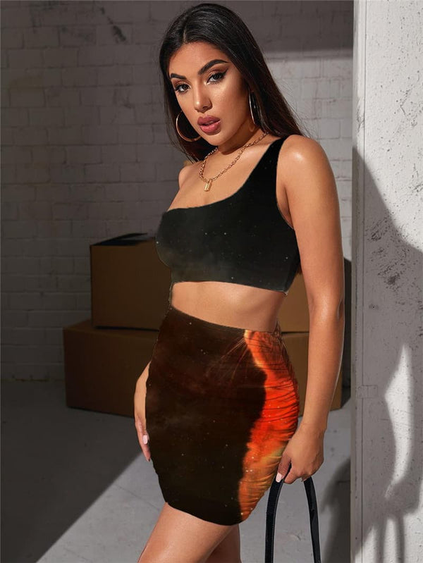 
Cat Dress Women Animal Hollow out Dresses Galaxy Halter Sleeveless
                