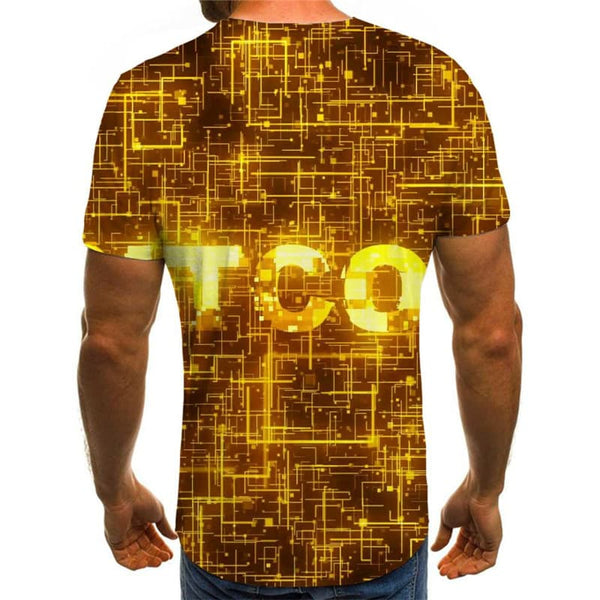 
Bitcoin T-shirt Men New Year Tshirts Casual Party Anime Clothes Golden Shirt Print
                